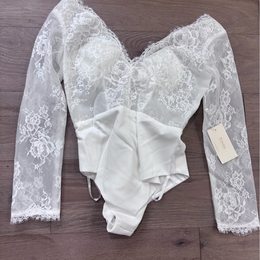 Light in the Box Wedding White Lace Bodysuit NWT